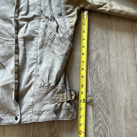 VINTAGE PANTSUIT 80s Bomber Jacket + Cargo Pants SET suede & khaki fabric - Picture 12 of 17